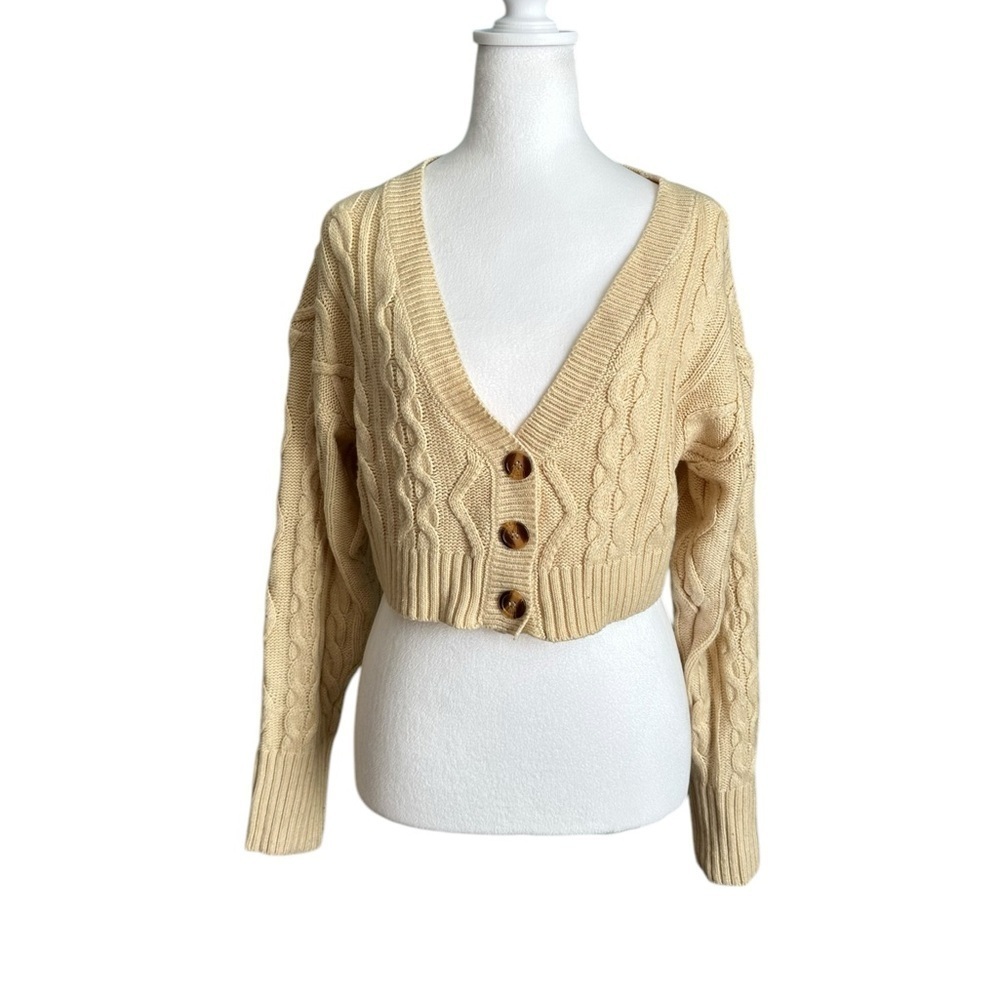 Princess Polly soleil cropped sweater set beige Size XS/S - Picture 3 of 17